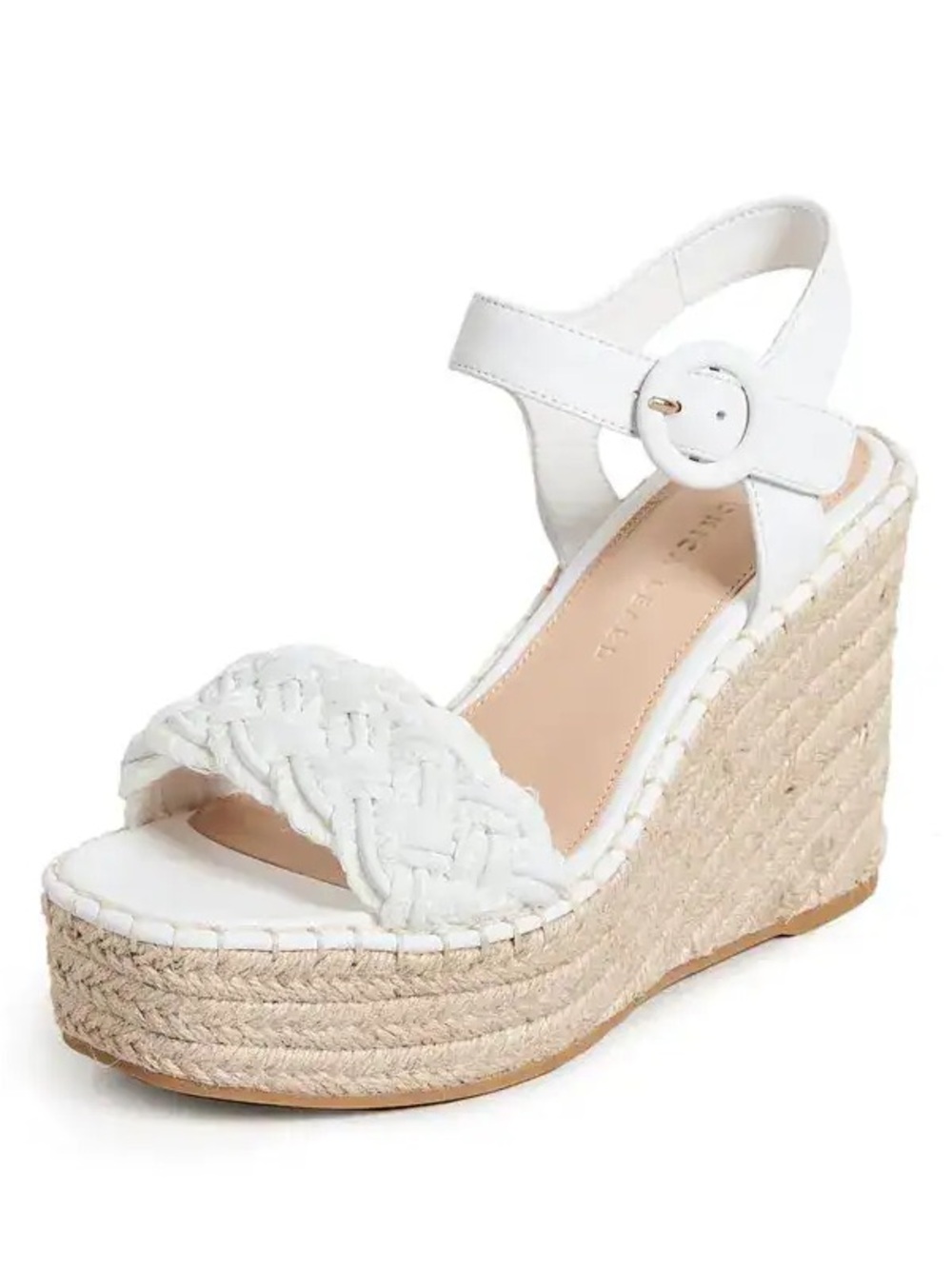 Veronica Beard Reema White Braided Espadrilles Wedge Sandals